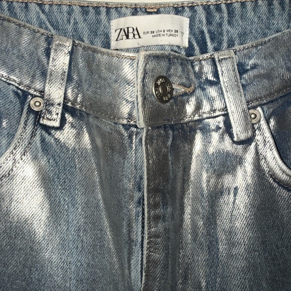 Zara Metallic Jeans - Picture 2 of 3